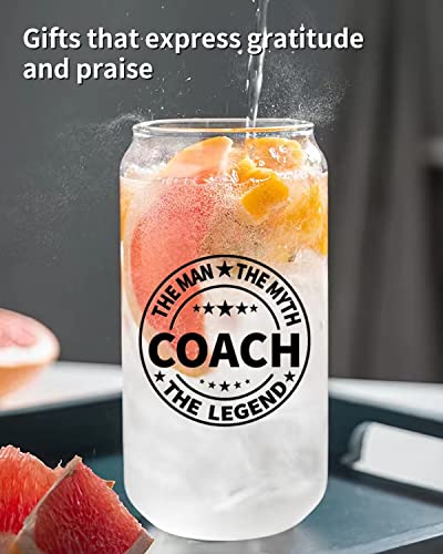 Comfit Best Coach Gifts - Beer Can Glass With Lid And Straw,Drinking Glasses,Coach Gifts For Baseball Soccer Football Basketball Gym Trainer Mentor Appreciation From Team Members Students #TOP3