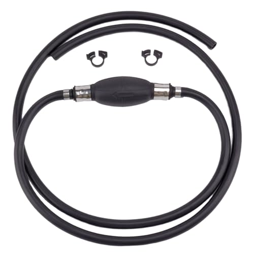 Boat Marine 3/8 Inch 10MM 7.5 FT Universal Fuel Line Hose Kit with Primer Bulb and Steel Hose Clamps for Yamaha Mercury Johnson Evinrude Outboard Motor