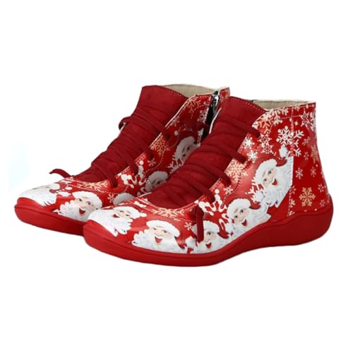 Bottines courtes festives rouge antidérapantes chaussures hiver élégantes