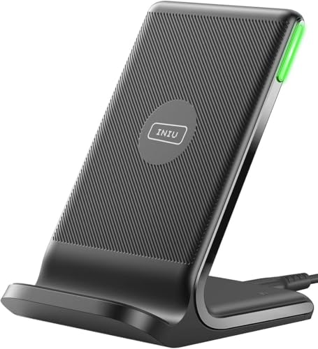 Wireless Charger, INIU [2 Pack] 15W Fast Wireless Charging Stand, Wireless Charging Station with Sleep-Friendly Adaptive Light for iPhone 17 16 15 14 13 12 Pro Max Samsung Galaxy S23 S22 by INIU - Used condition - CA$27.63