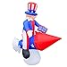 SEASONBLOW 6 Ft 4th of July Inflatables Outdoor Decorations, Eagle on Rocket Decoration LED Light Blow Up Patriotic Memorial Day Decor for Lawn Yard Garden Home Independence Day