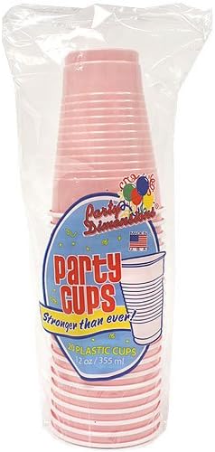 Party Dimensions Pink Disposable Plastic Cups-12 Oz Pcs, 20 Count (Pack of 1)