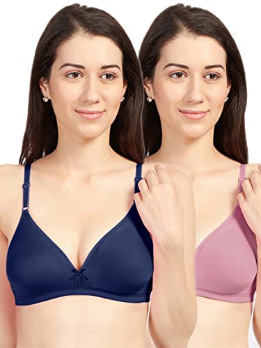 Image of SONARI Omania Womens Non-Padded Cotton Polyester Bras - Solid, Non-Wired, Medium Coverage, Hand Washable (Pack of 2)
