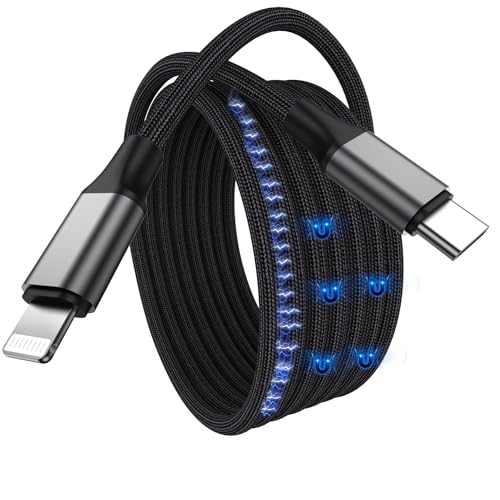 Cable Lightning a USB-C Magnetico de 2 Metros Super Rapido para Iphone Apple, Resistente y Ultra Rapido. (USB-C A LIGHTNING, NEGRO, 2 METROS)