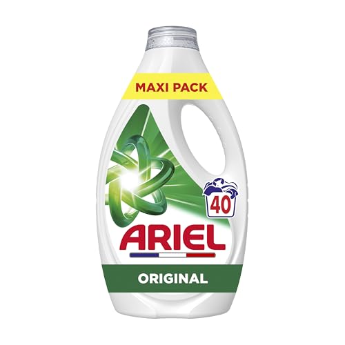 Ariel Original Lessive Liquide, 40 Lavages, Action Détachante En 1 Seul Lavage, Impeccable Même à Froid, Fabriqué en France