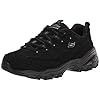 Skechers womens Dlites-play Wide Fashion Sneaker, Black, 10 Wide US