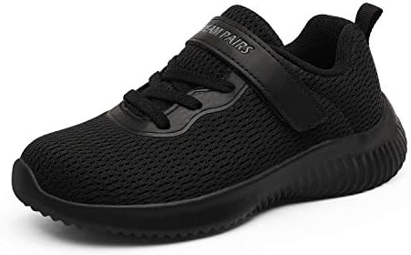 DREAM PAIRS Unisex-Child Breathable Tennis Running Shoes Athletic Sport Sneakers, Black Monochrome -11 Little Kid (Krider-1)