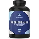 Propionsäure (Natriumpropionat) - 200 Kapseln (500mg) - Reines Salz - Deutsche Herstellung - Vegan & Laborgeprüft - TRUE NATURE®