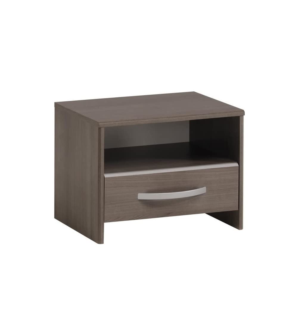 YSA Chambre complete adulte - Contemporain - Decor noyer silver - l 140 x L 190 cm