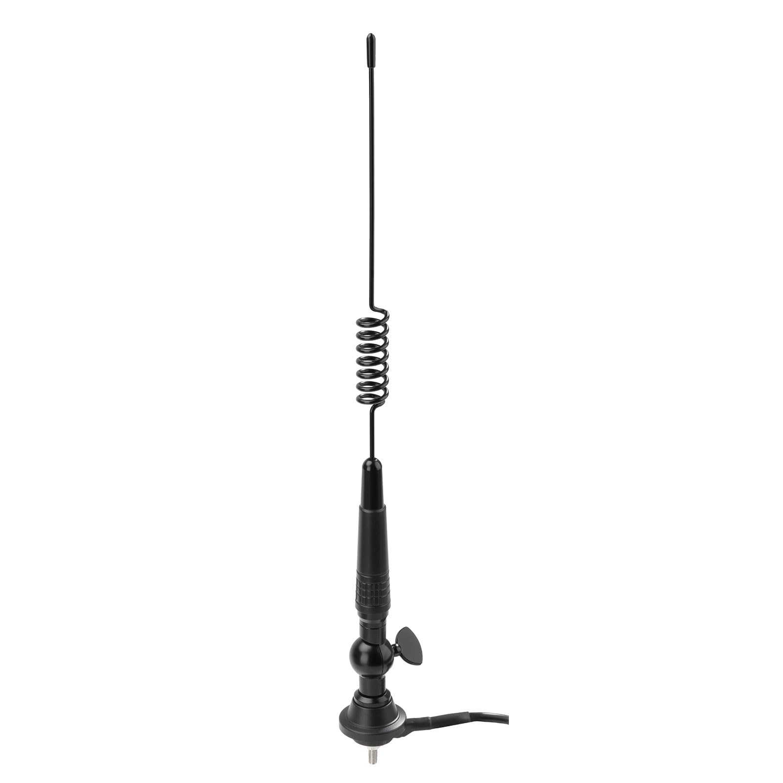 Superbat Antenne radio CB 27 MHz UHF VHF PL259 et BNC mâle avec base rotative réglable compatible avec Bearcat Radioddity Texas Ranger RoadKing Véhicule Voiture Camion Bateau Radios CB