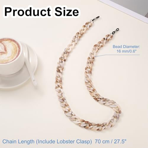 Image of uxcell Eyeglass Chains for Women, Acrylic Eyeglass Holder Chains Adjustable Sunglasses Lanyards Holder Chain for Glasses