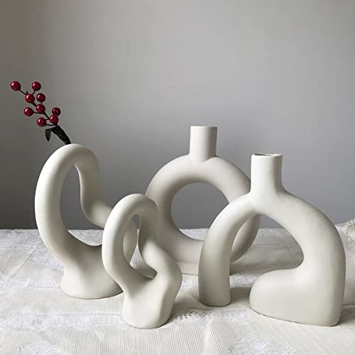 Eastern Rock Ceramic Vases Set Of 2, Modern Minimalist Abstraction Vase The Vase Of Body Language,Desk Decoration Geometric Vases Perfect Home Decor Housewarming Gift (Guard Large + Small) #TOP6