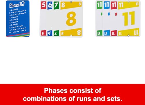 Mattel Games Phase 10 Card Game with 108 Cards, Makes a Great Gift for Kids, Family or Adult Game Night, Ages 7 Years and Older (Amazon Exclusive) by Mattel Games - Image 3