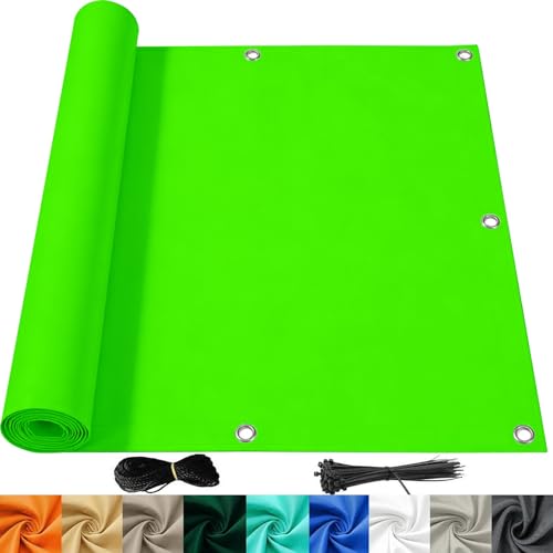 Brise-vue pour balcon 1,2x2,5m vert clair opaque et imperméable - 2