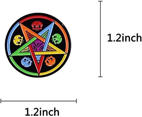Image of Rainbow Satan Star Pentagram Baphomet Enamel Pin LGBT Pride Skull Goat Brooch Metal Lapel Pins Badge Denim Jewelry Gift for Backpacks Women Men