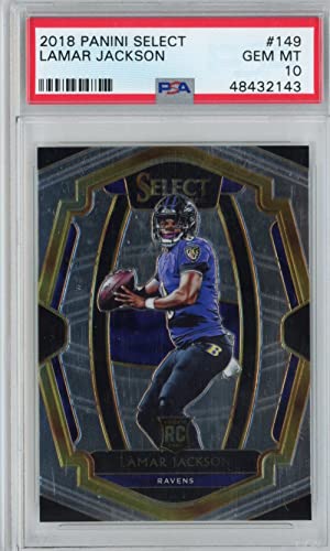 Graded 2018 Panini Select Lamar Jackson #149 Premier Level Rookie Rc Football Card Psa 10 Gem Mint #TOP26