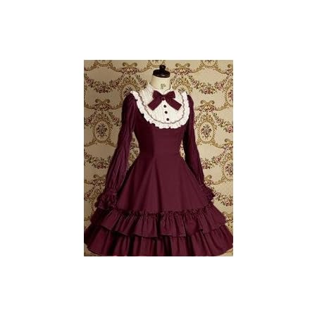 Amazon ゴスロリィタ Lolita ロリータ服 衣装 洋服 Cosmama Lltlzy0068 レッドとホワイト 長袖 ゴシック ゴスロリ プリンセス お嬢様 レディース 主婦 Ol ワンピース ジャンパースカート パーティードレス デート イベント 披露宴 結婚式 花嫁 誕生日 プレゼント 萌え
