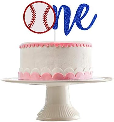 Baseball One Cake Topper- Glitter, Baseball 1st Birthday Decorations, Baseball 1st Birthday Cake Topper, 1st Birthday Cake Topper for Boy