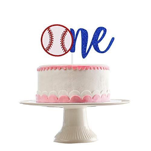 Baseball One Cake Topper- Glitter, Baseball 1St Birthday Decorations, Baseball 1St Birthday Cake Topper, 1St Birthday Cake Topper For Boy #TOP2