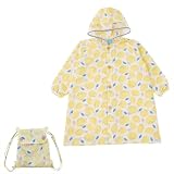 小川(Ogawa) キッズレインコート 100cm クッカヒッポ レモン 反射テープ付 カバさん型リュックタイプ収納袋付 リュックの上から着れる調整タック付 83384