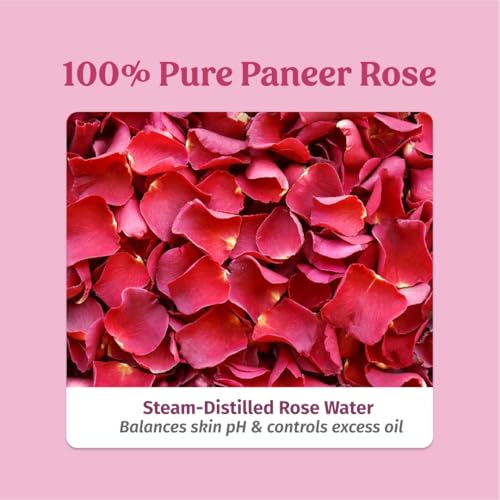 Image of Vilvah Rose Water Facial Toner | Pure Steam Distilled Rose Water to Refine Pores & Balance Skin pH | Alcohol-Free, Hydrating & Soothing Toner for Face | Controls Excess Oil & Calms Irritated Skin | For All Skin Types | 100ml