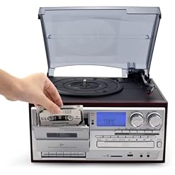 WENNEWU Tourne-Disque Vinyle, Platine Tourne-Disque 9 en 1 avec Haut-Parleurs, Lecture USB Et EntréE Aux, Platine Vinyle avec Haut-Parleurs IntéGréS, pour Le Divertissement,A - Les Beatles, Paul McCartney, John Lennon, RIngo Starr, George Harrison