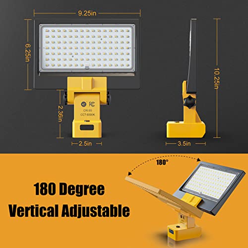 50W 5000Lm Led Work Light For Dewalt 20V Battery Cordless Flood Lights For Emergencies, Portable Job Site Light,Camping And Outdoor Use With Usb And Type C Charger Port #TOP1