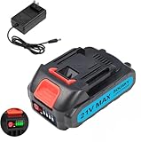 SOUSKY Mini Chainsaw Battery, 21V 2000mAh Lithium Battery with Electric Quantity Display, Include Charger Adapter, Suitable 4/6/8 in Mini Electric Chainsaw, Compatible Other Tools with Same Interface