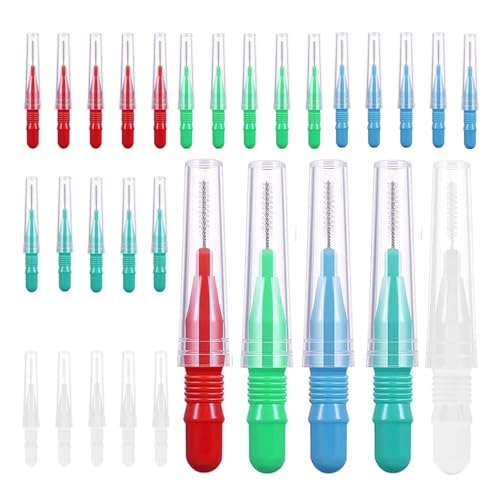 25 Pezzi Scovolini Interdentali,Spazzolini Interdentali con Coperchio,Scovolino Interdentale per l'Igiene Interdentale Mantenimento Della Salute Orale(5 Colori)