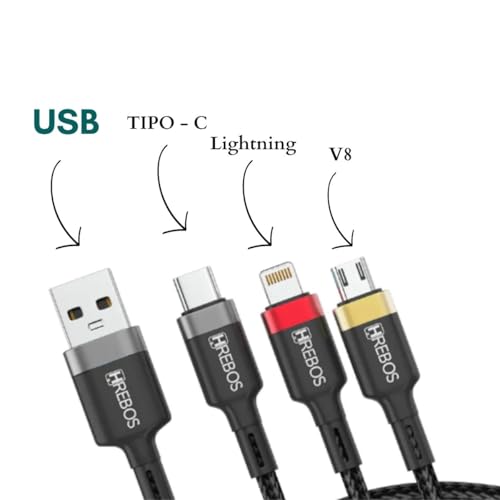 Cabo usb 3 em 1 Turbo reforçado em nylon compatível com Tablet Tab A7 A8 A9 S6 S7 S8 Active 3