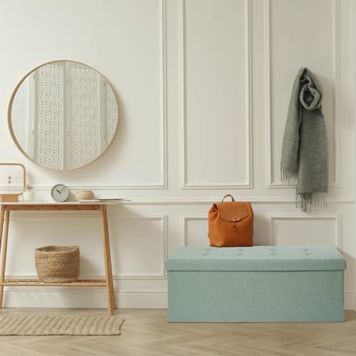 Blumtal Aufbewahrungsbank, 2 zusätzliche Boxen – Zimmerbank, 110 x 38 x 38 cm, Türkis