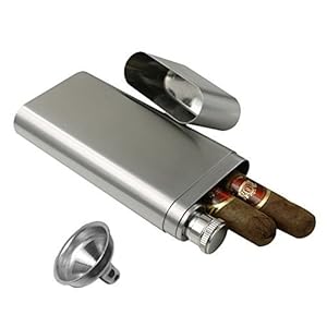 OFKPO Praktische Zigarren Tube aus Edelstahl,geeignet für 2 Zigarren(Silber)