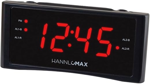 HANNLOMAX HX 151 CR Alarm Clock Radio, PLL AM/FM Radio, Dual Alarm, 1 . 2 Red LED Display, AC