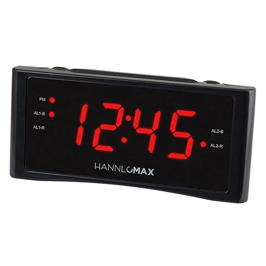 HANNLOMAX HX 151 CR Alarm Clock Radio, PLL AM/FM Radio, Dual Alarm, 1 . 2 " Red LED Display, AC