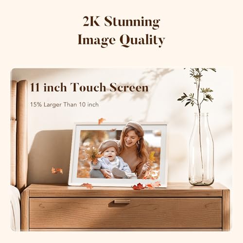 Image of pexar by Lexar Digital Picture Frame, 2K Resolution Ultimate Clarity, 11'' Anti-Glare Touch Screen Stunning Under Lighting, WiFi Photo Frame 32GB for Home Decor, Gifting, Share Photos /Videos via APP