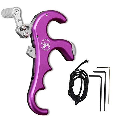 Sharrow Bow Release 4 Thumb Trigger Archery Release Aid Compound Bow Accessory Hunting Finger Release Trigger (Purple) #TOP5