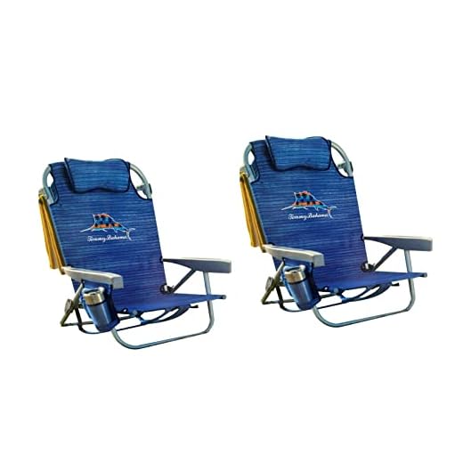 Tommy Bahama Backpack Beach Chair 2 Pack (Sailfish and Palms), Aluminum, Multicolor