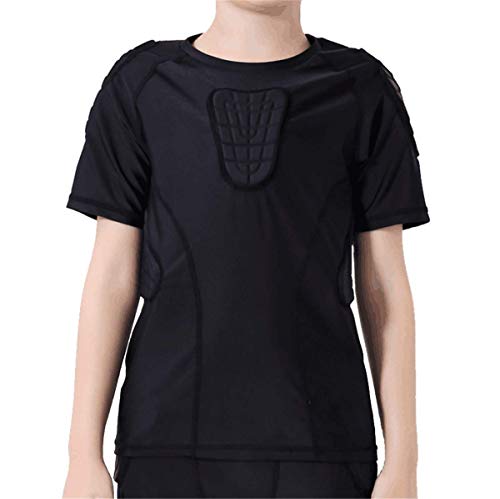 Boy's Football Shorts with Pads Kids' Protective Trainning Suit for Basketball, Skidding Rib Chest Protector for Youth