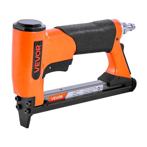VEVOR Pneumatic Staple Gun, 21 Gauge Air Upholstery Stapler for 80 Series Fine Wire Staples 1/2" Crown 1/4"-5/8" Length, Max 150PCS Loading Air Staple Gun for Upholstering, Woodworking, DIY Projects by VEVOR - Image 3