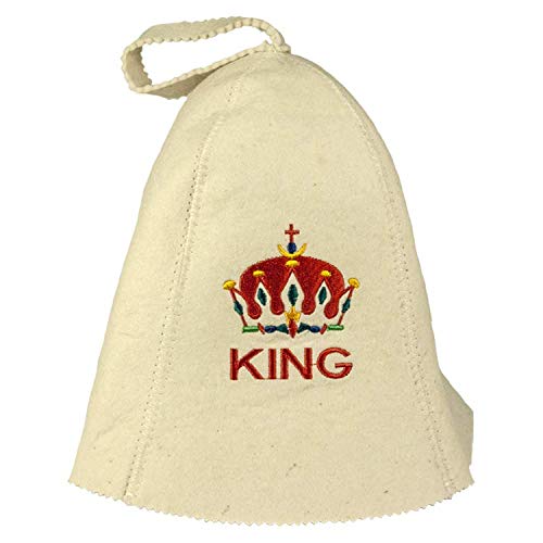 Preisvergleich Produktbild Saunahut, Saunamütze, Filzkappe Glöcke KING 100% Baumwolle