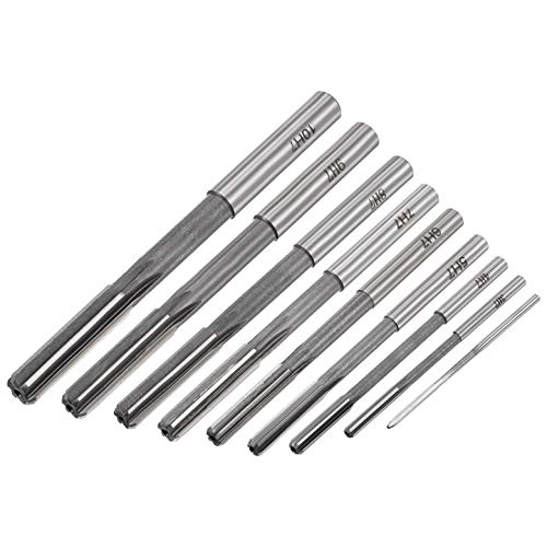 uxcell Chucking Reamer Set Lathe Machine Reamer Straight Flute Milling Cutter High Speed Steel H7 Tolerance (2mm 3mm 4mm 5mm 6mm 7mm 8mm 9mm 10mm) 9pcs