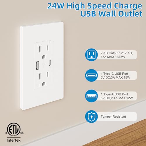 in Wall Cable Management Kit,Recessed Outlet Box for Wall Mount TV,Recessed Power Box with AC/USB-C/USB-A Ports & 9.8ft Extender for Unreachable Outlets,Hide TV Cords & Cables by Celendor - Image 3