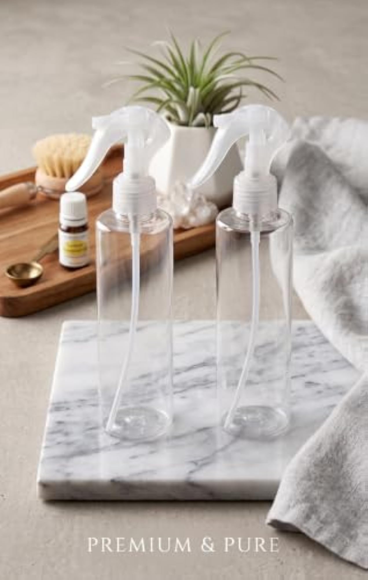 Premium Clear Spray Bottle (200ml) with Fine Mist Nozzle