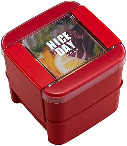 Amazon 岩崎工業 弁当箱 Lustrowere イージーケアランチボックス スクエア2段 2段 680ml レッド B 1490 保存容器 お弁当箱 キューブ スクエア シンプル 2段 おしゃれ パッキン一体型 食洗機ok 電子レンジok コンパクト ヘルシー 汚れがつきにくい 抗菌 弁当箱