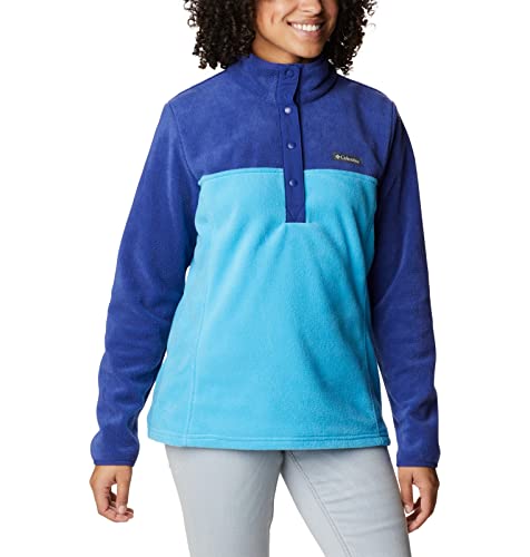Image of Columbia Womens Benton Springs Half Snap II Pull Over Fleece Jacket, Dark Stone /Canoe /Vintage Blue, 3X