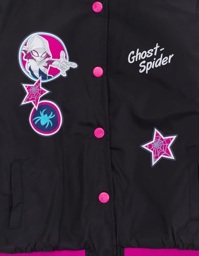 Marvel Spider-Man Girls Varsity Bomber Jacket Toddler to Big Kid Sizes (2T - 10-12)4