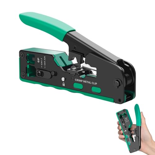 Pince à Sertir Universelle Outils à Sertir RJ45, Outil Sertissage RJ45, Pince Sertissage Traverser, Proster à Dénuder Multifonction pour CAT5, CAT5E, CAT6, CAT6A, CAT7- Créez des Lignes Téléphoniques
