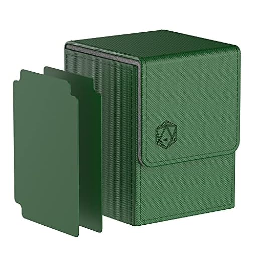 Pulchra Estuche para TCG, Magnetic Flip Box con 2 Divider, Tamaño Grande para 100+ Cartas, Deck Box - Dado Diseño (Verde) | Ya disponible en tu tienda friki favorita! En mundofriki.es!