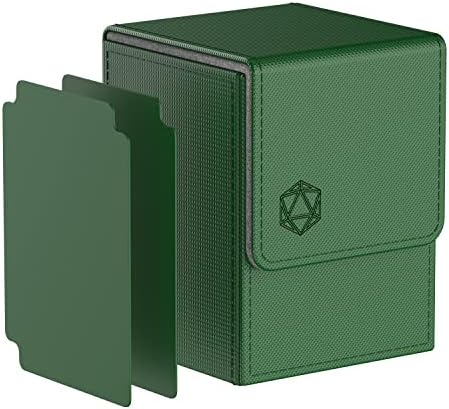 Pulchra Card Deck Box with 2 Dividers per Holder for TCG, Large Size for 100+ Cards Without Sleeves (Dice Design,Blue)