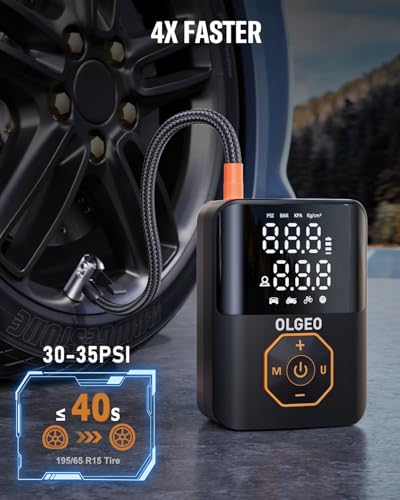 image for Olgeo Tire Inflator Portable Air Compressor, 160PSI Tire Inflator for 